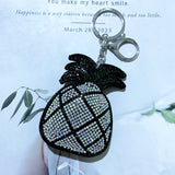 New rhinestone pineapple keychain, korean velvet bag charm, luggage & car accessories - wholesale direct from manufacturer