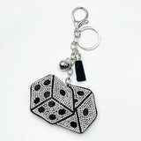 Cross-border diamond-encrusted dice keychain small fragrant tassel pendant bag accessories fashion girl gift