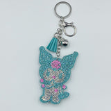 New arrival diamond-encrusted kuromi keychain cartoon bag pendant tassel metal creative accessories cross-border hot sale