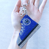 Korean velvet canvas shoe keychain - trendy accessory for students, sneaker fan peripherals, backpack charm