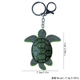 Turtle hotfix rhinestone keychain, korean velvet rhinestone pet charm, durable lightweight backpack accessory, pet gift
