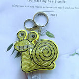 Korean velvet snail keychain - slow living themed accessories - healing bag charm & portable keepsake