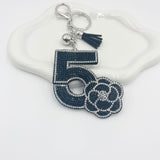 New arrival creative hot diamond small fragrant keychain hot pendant picture inlaid diamond camellia bag hanging ornament
