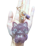 Cross-border hot-selling korean velvet diamond kitten keychain bag hanging fashion hot diamond luggage pendant wholesale