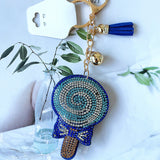 Cross-border korean velvet hot diamond velvet bag pendant lollipop diamond keychain tassel keychain wholesale