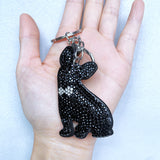 Pet korean velvet hotfix rhinestone puppy keychain - new cute pet dog bag charm - cat & dog pet owner gift