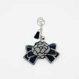 Korean velvet keychain small fragrant style diamond-encrusted rose keychain pendant women's bag car keychain pendant