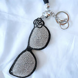 Korean velvet perfume bottle eyeglass keychain - vintage artistic series bag charm - exquisite fashion bag accessory