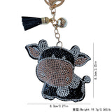 Cross-border hot-selling tassel diamond-encrusted puppy women's bag pendant fashion korean velvet hot diamond two-color diamond keychain