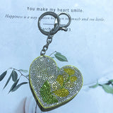 Small fresh flower heart keychain korean velvet hot diamond ultra-light forest style waist chain pants decoration casual luggage pendant