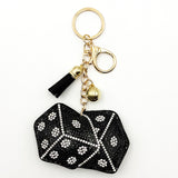 New arrival diamond-encrusted dice keychain fashion tassel metal bag pendant cross-border hot-selling creative accessories