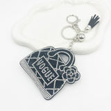 Cross-border hot-selling letter full diamond bag keychain fashion girl rhinestone tassel pendant hot diamond clothing accessories