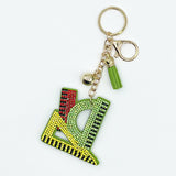 New arrival diamond-encrusted stationery ruler keychain fashion bag pendant accessories tassel metal pendant cross-border hot sale
