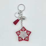 New christmas rhinestone keychain bag charm - hot selling rhinestone tassel decoration for cross-border e-commerce