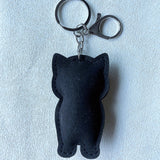 Bulldog hotfix rhinestone keychain, korean velvet diamond pet charm, trendy & cool backpack accessory, pet merchandise
