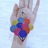 Korean velvet colorful balloon keychain - birthday party favor, happy theme bag charm, backpack accessory