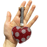 Cross-border hot-selling korean velvet diamond-encrusted pure color heart tassel keychain bag hanging fashion hot diamond luggage pendant