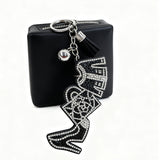 Cross-border hot-selling full diamond high heels, clothes, bags, keychains, women's fashion rhinestone tassel bag pendant, european and american style