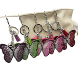 New arrival diamond-encrusted butterfly keychain fashion tassel bag pendant cross-border hot-selling creative accessories