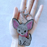 Korean velvet chihuahua bag charm - pet dog owner merchandise - dog lover keychain pendant
