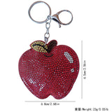Cross-border hot-selling korean velvet diamond-encrusted red apple women's bag pendant fashion korean velvet hot diamond two-color diamond key