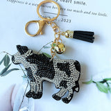 European and american cross-border cartoon pendant korean velvet hot diamond milk keychain twelve zodiac horse bag accessories wholesale