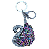 Korean velvet hotfix rhinestone swan keychain - elegant white swan bag accessory, luggage & backpack charm - lightweight & durable