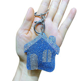 Cross-border hot-selling korean velvet diamond-encrusted house fairy tale house bag hanging keychain shiny car pendant wholesale