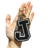 Letter bag hanging korean velvet inlaid diamond ultra-light shiny english letter keychain school bag accessories car pendant wholesale