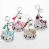 Hotfix rhinestone hk keychain tassel charm cute girl's bag accessory fashion gift
