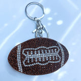 Sports-themed korean velvet hotfix rhinestone ball keychain - basketball, football, volleyball, baseball bag charm