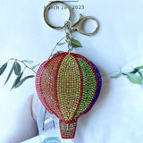 New diamond-studded korean velvet hydrogen balloon keychain pendant - wholesale for women's handbags and car accessories