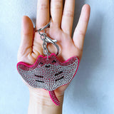 Manta ray keychain - cute marine animal bag charm, car key & backpack accessory