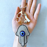 Cross-border evil eye keychain - korean velvet turkish nazar boncuk luggage & bag accessory