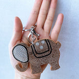 Leather velvet elephant key chain pendant korean velvet diamond hot diamond elephant bag pendant cross-border hot sale
