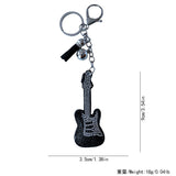Cross-border hot seller: korean velvet guitar hotfix rhinestone keychain - trendy bag charm, musical instrument style accessory pendant