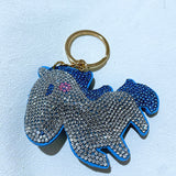 Unicorn keychain - korean velvet diamond-studded soft bag charm - cross-border hot seller - cartoon animal luggage charm wholesale