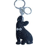 Pet korean velvet hotfix rhinestone puppy keychain - new cute pet dog bag charm - cat & dog pet owner gift