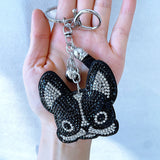 Cross-border hot-selling korean velvet diamond-encrusted kitten and puppy keychain bag hanging fashion hot diamond luggage pendant wholesale