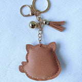Little cow keychain - korean velvet hotfix rhinestone animal backpack bag accessory - bag chain charm