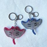 Manta ray keychain - cute marine animal bag charm, car key & backpack accessory