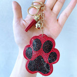 Hot-selling cross-border european and american creative cartoon bear paw hot diamond keychain japanese and korean fashion versatile jewelry bag pendant