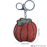 Cross-border exclusive pumpkin keychain korean velvet hot diamond vegetable and fruit bag hanging halloween theme key chain