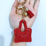 Fashion bag keychain bag accessories korean velvet full diamond keychain mobile phone keychain wholesale