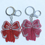 Korean velvet rhinestone butterfly keychain - super sparkly, sweet & girly charm - lightweight & durable bag accessory
