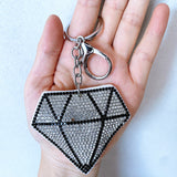 Cross-border hot-selling korean velvet diamond-encrusted women's bag pendant fashion sparkling rhinestone leather velvet keychain