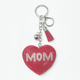 Diamond-studded heart keychain - mother's day gift with tassel, metal charm, fashion bag accessory - cross-border hot seller