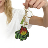 Heavy-duty beaded flame potted plant keychain, rhinestone tassel pendant, instagram-style fashion bag pendant
