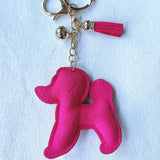 Cartoon pink rose red teddy hotfix rhinestone keychain - women's fashion versatile bag accessory pendant - rhinestone keyring