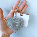 Xiaoxiangfeng heart hot diamond leather keychain fashion keychain pendant velvet diamond bag pendant wholesale